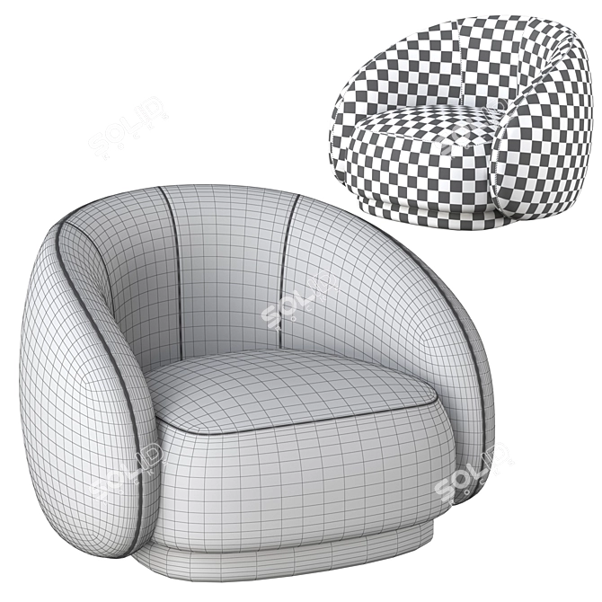 Sophisticated Julep Armchair: Tacchini's Ultimate Comfort 3D model image 4