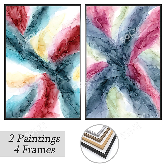 Elegant Wall Art Set: No. 738 3D model image 1