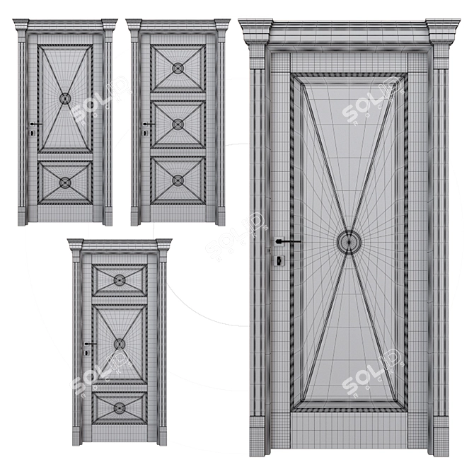 Dante (Holz) Interior Doors - Set of 4 3D model image 2