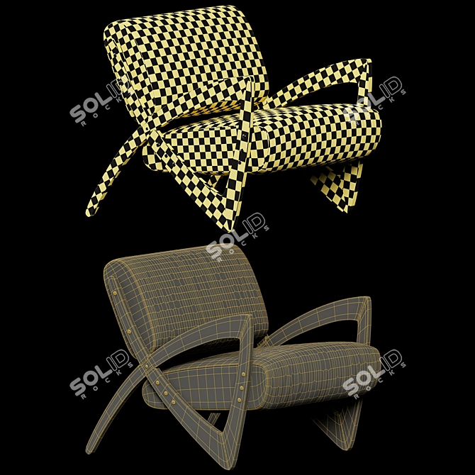 Prada Green Wood Chair 3D model image 4