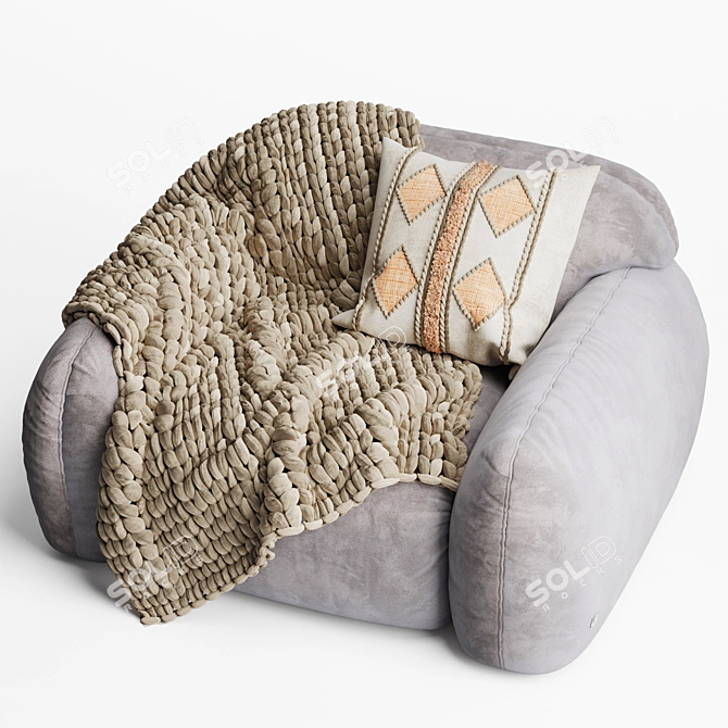 Elegant Busnelli PIUMOTTO Armchair 3D model image 4