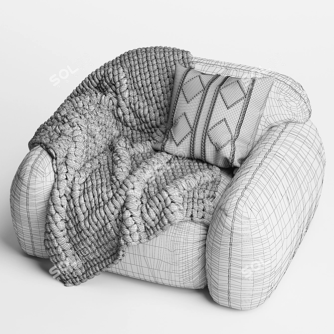 Elegant Busnelli PIUMOTTO Armchair 3D model image 7