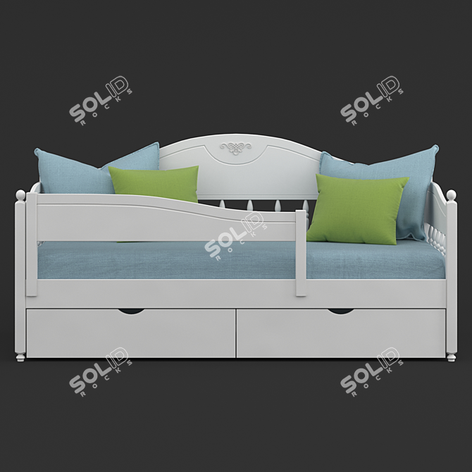 Timberica Aino Ottoman: Luxurious & Stylish 3D model image 3