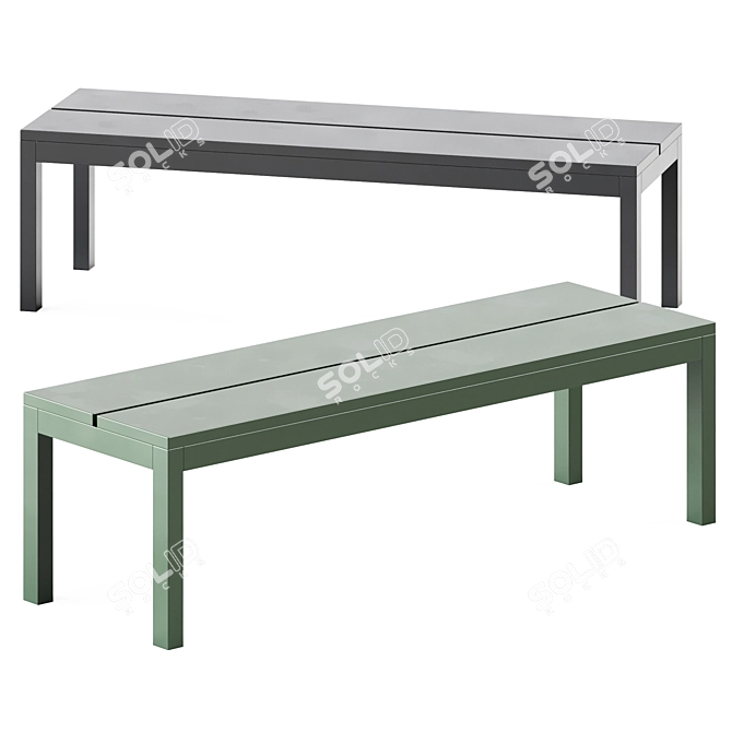 Modern Outdoor Bench 150x48x43 cm 3D model image 1