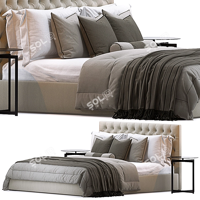 Adler Luxury Bed by RH: Sleek & Stylish 3D model image 1