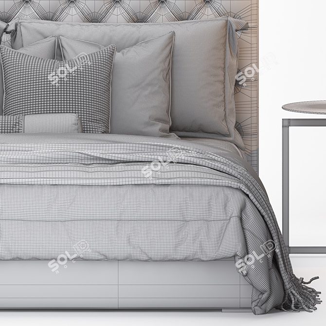 Adler Luxury Bed by RH: Sleek & Stylish 3D model image 4