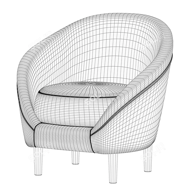 Wolsi Happy Mint Chair: Luxurious Comfort in Vibrant Elegance 3D model image 2