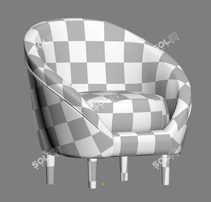 Wolsi Happy Mint Chair: Luxurious Comfort in Vibrant Elegance 3D model image 3