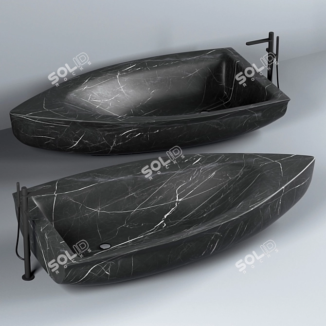 Luxurious Antonio Lupi Bathtubs with Mixers Set 3D model image 2