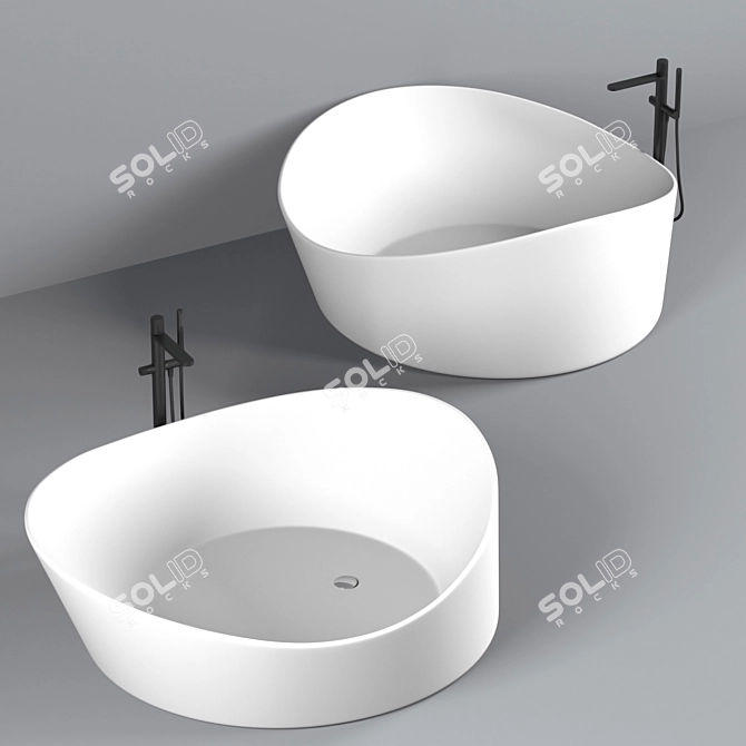 Luxurious Antonio Lupi Bathtubs with Mixers Set 3D model image 3