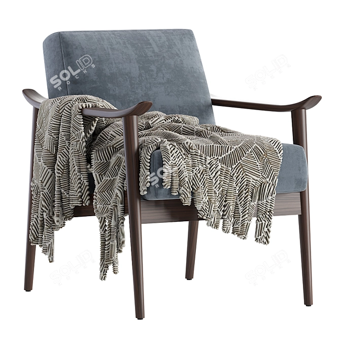 Modern West Elm Armchair 3D model image 2