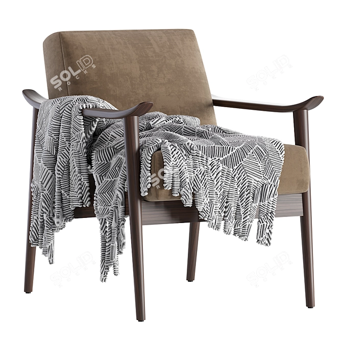 Modern West Elm Armchair 3D model image 6