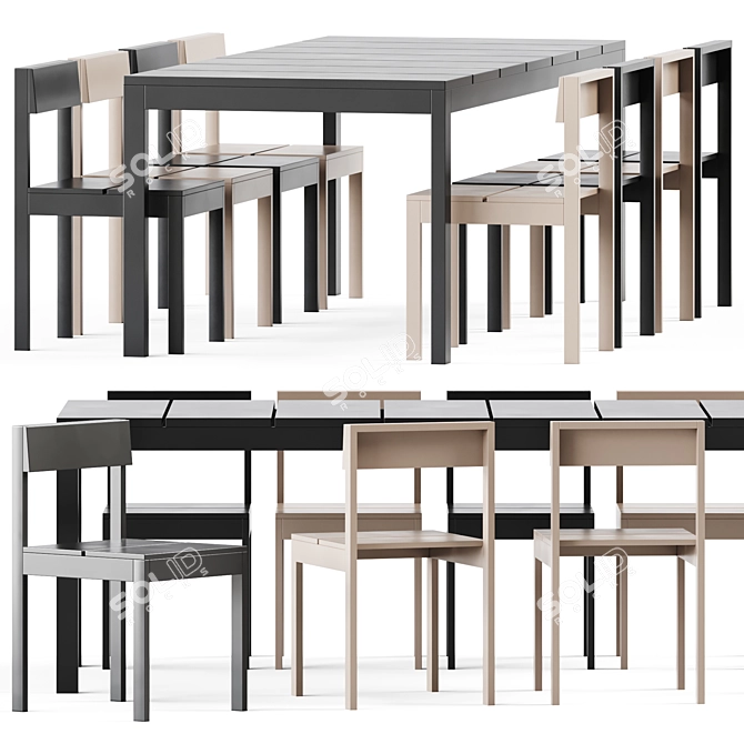 Na Xemena Outdoor Table & Chair 3D model image 1