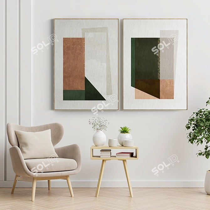 Elegant Decor Frame Set 3D model image 2