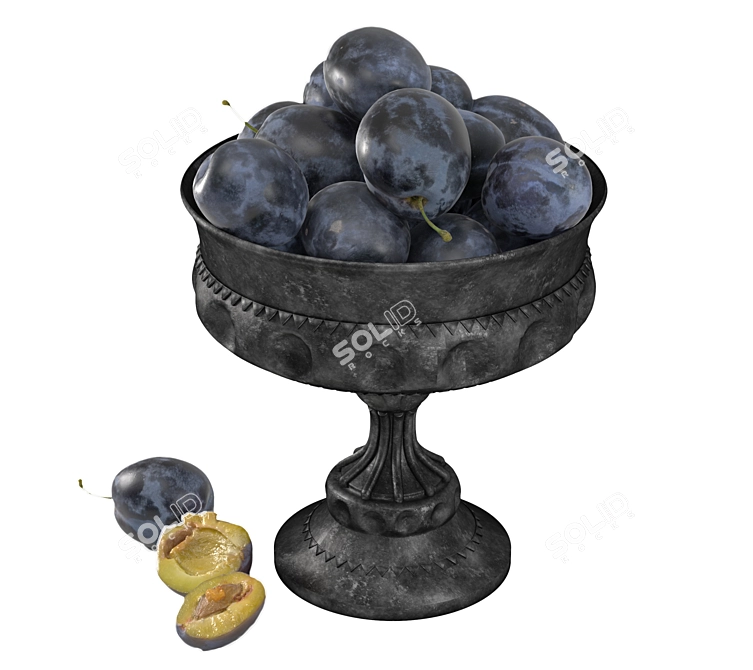Fresh and Juicy Plums`` 3D model image 1