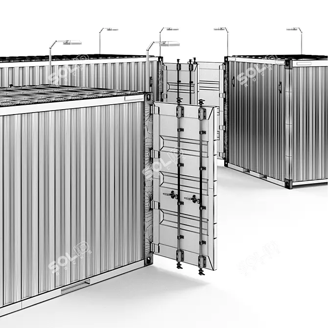 Versatile 10-40 ft Container: RAL 2000 Color Option 3D model image 1