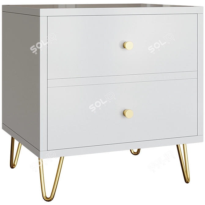 Fairmont Park 2 Drawer Bedside Table 3D model image 1