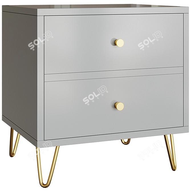 Fairmont Park 2 Drawer Bedside Table 3D model image 2