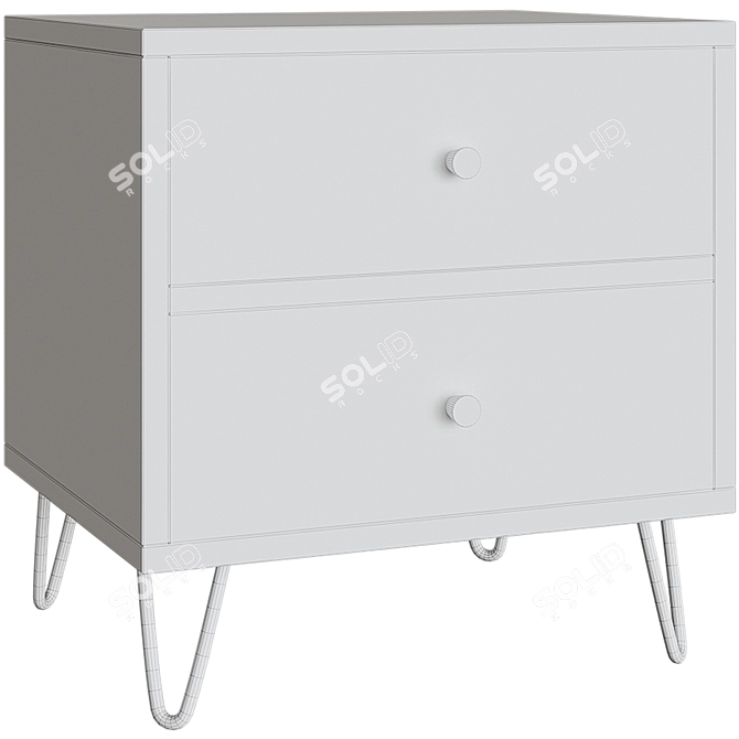 Fairmont Park 2 Drawer Bedside Table 3D model image 3