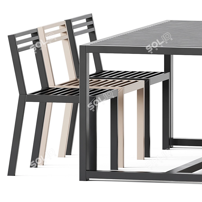 DNA Outdoor Table and Chair Set 3D model image 2