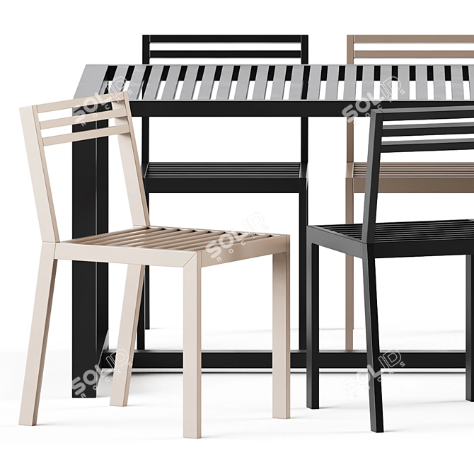 DNA Outdoor Table and Chair Set 3D model image 3