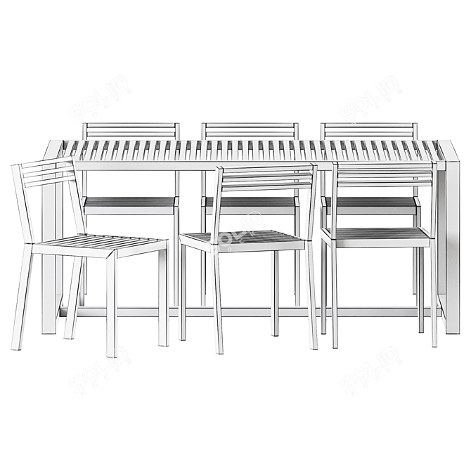 DNA Outdoor Table and Chair Set 3D model image 6