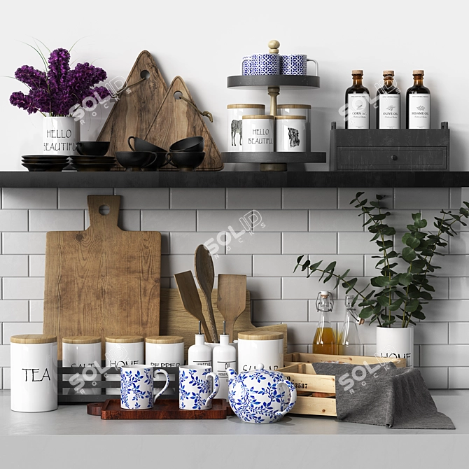 Polygonal Kitchen Set: 459K Polygons 3D model image 7