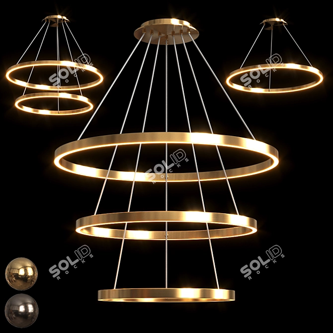 Cerchio Pendant Chandelier 3D model image 1