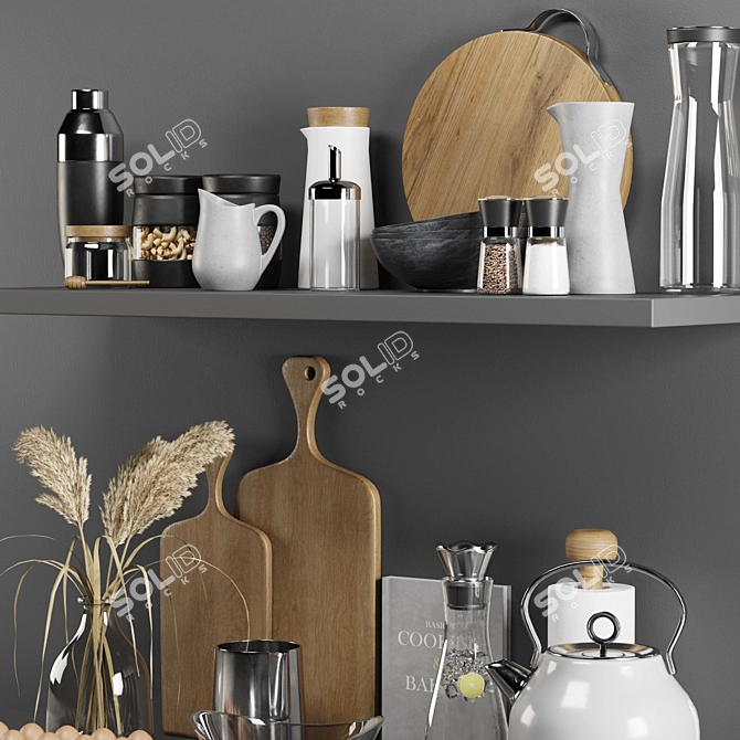 Modern Kitchen Essentials Set 3D model image 4