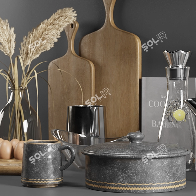 Modern Kitchen Essentials Set 3D model image 5