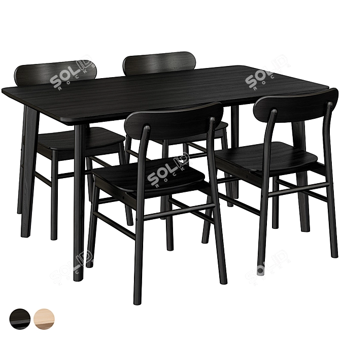 Lisabo & Rönninge Dining Set 3D model image 2