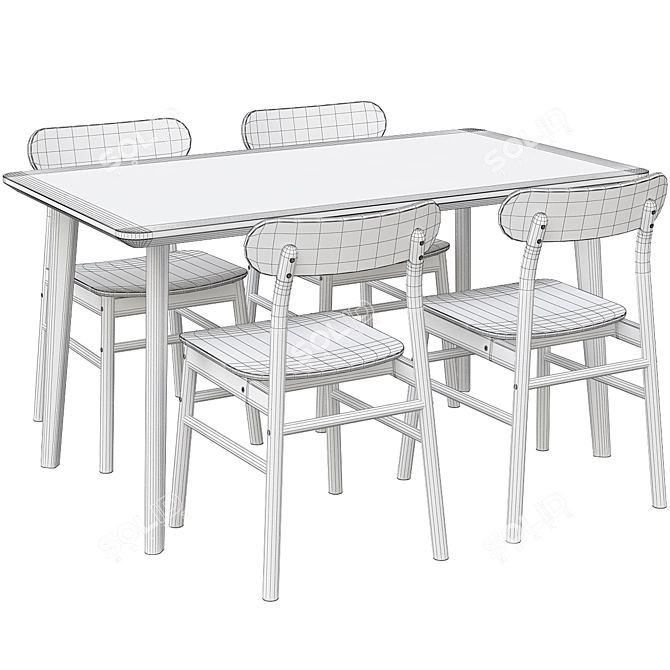 Lisabo & Rönninge Dining Set 3D model image 3