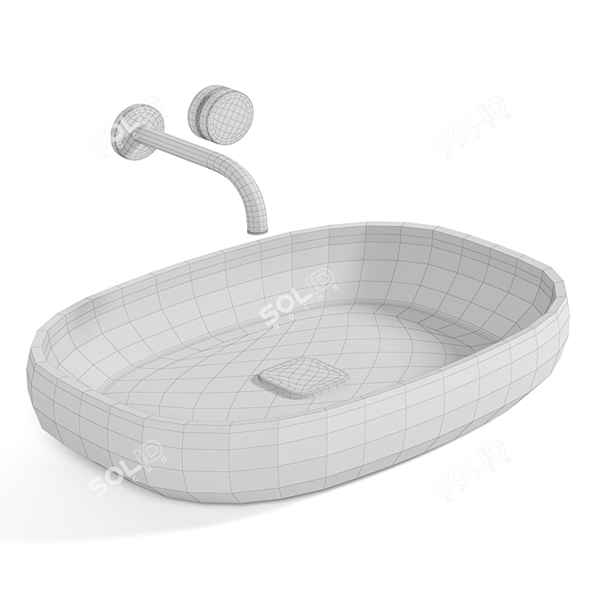 Metamorfosi Square Washbasin: Stylish & Functional 3D model image 3