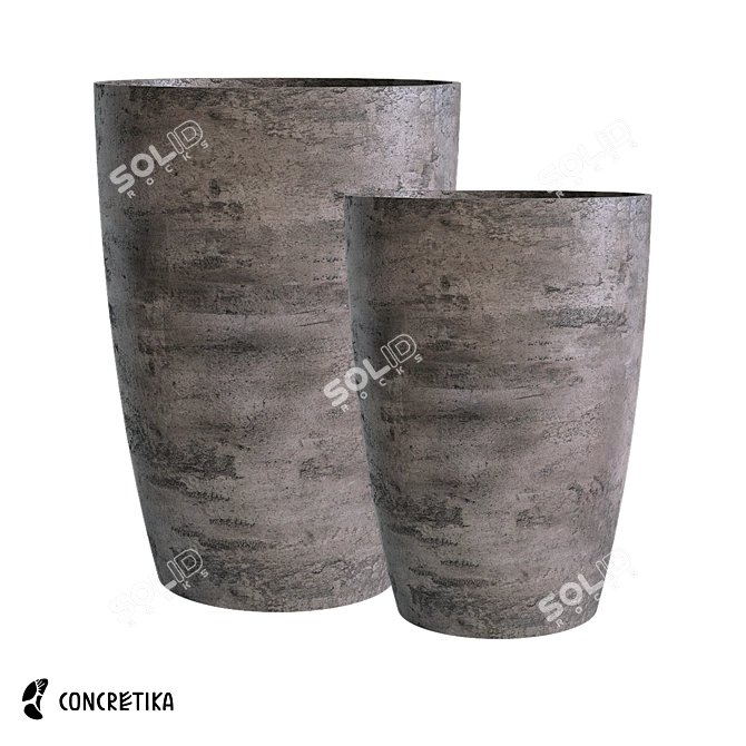 Veranda Concrete Planter Collection 3D model image 1