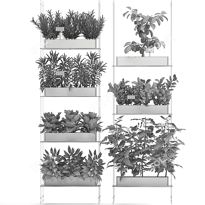Vertical Veggie Wall: Fresh Kitchen Garden 3D model image 7