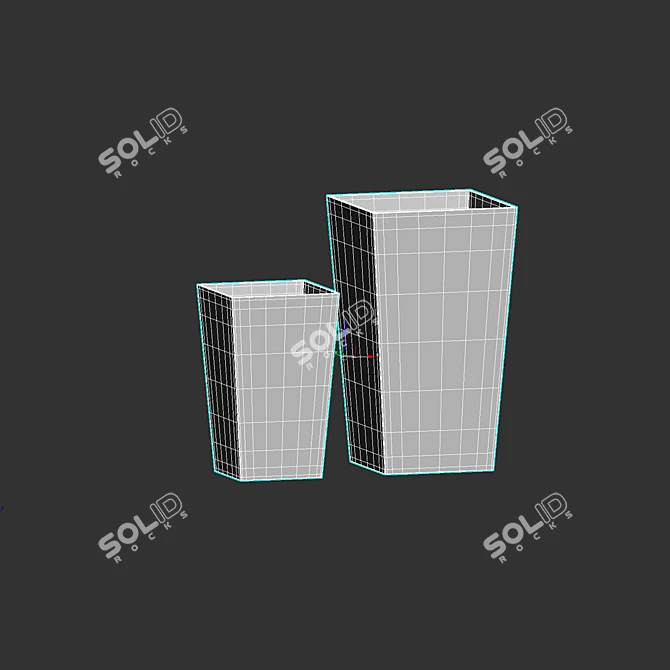Sleek CONCRETIKA CONIC Concrete Planter 3D model image 3