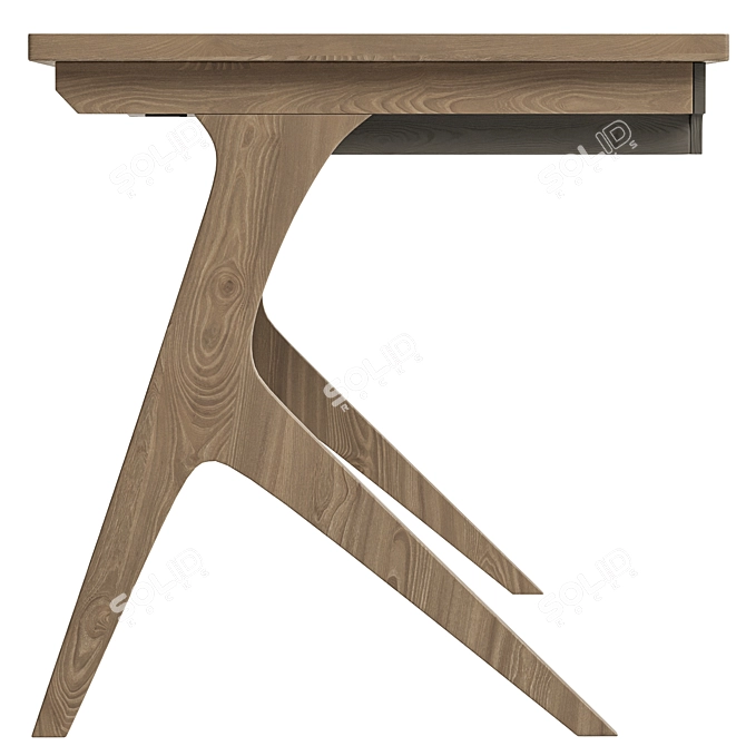 Modern Wood Texture Desk 3D model image 3