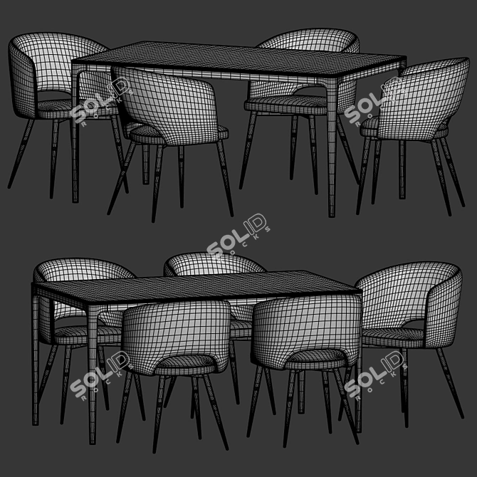 Elegant Basel Chair Canto Table Set 3D model image 3