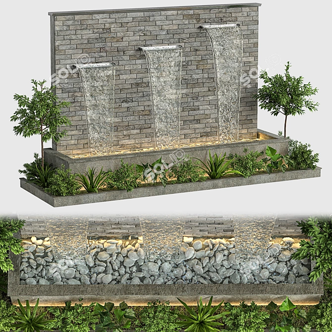 Outdoor Water Feature: Elegant 22 3D model image 5