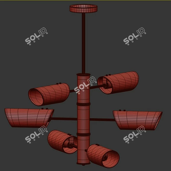 Elegant Lumen Lux Chandelier 3D model image 2