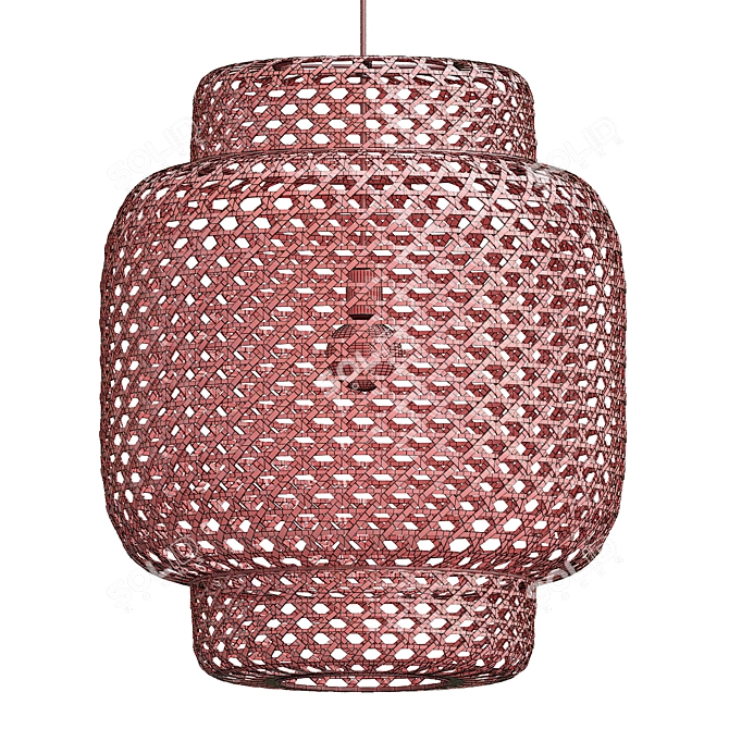 Beach-Inspired Rattan Pendant Light 3D model image 3