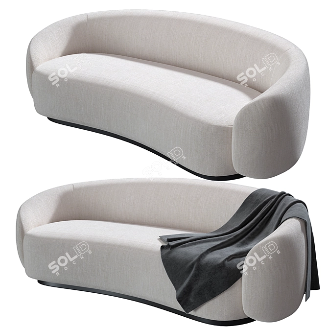 Amore Sofa: Organic Elegance & Exceptional Comfort 3D model image 3