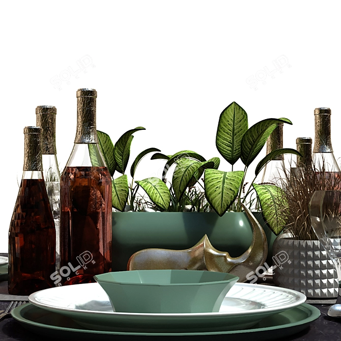 Elegance Tableware Set 3D model image 3