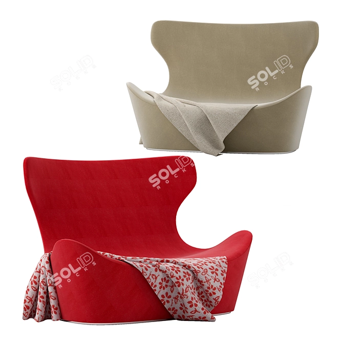 Papilio Love: Iconic Comfort for Two 3D model image 1