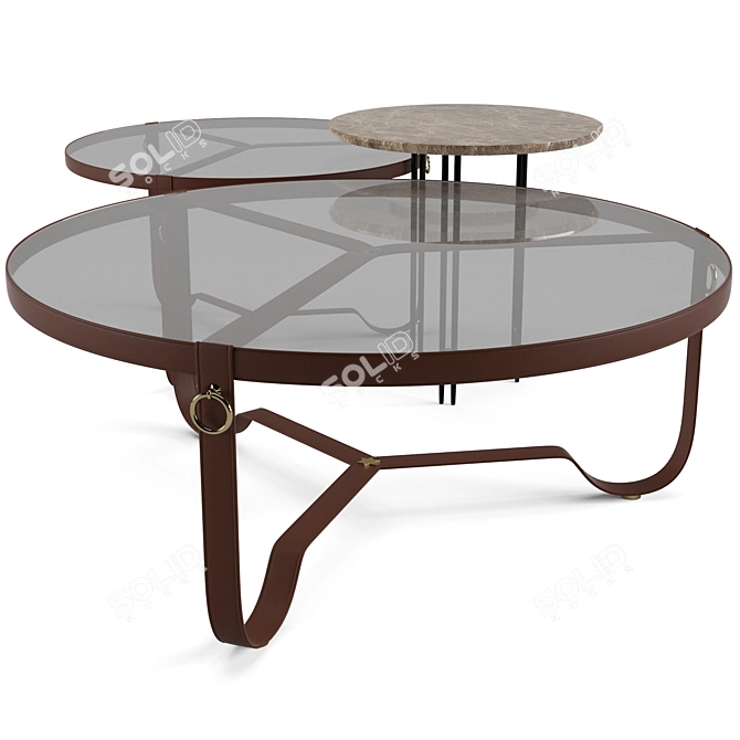 Gubi Coffee Tables Set: Adnet & IOI Tables 3D model image 2
