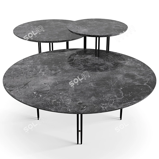 Gubi Coffee Tables Set: Adnet & IOI Tables 3D model image 5