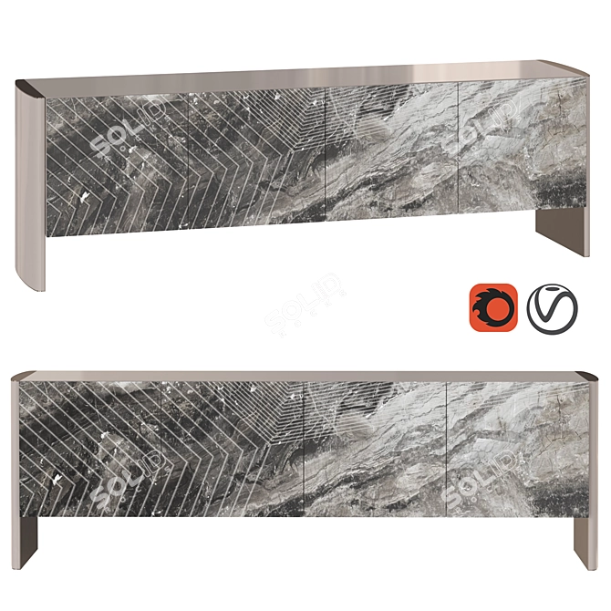 Luxury Linfa Dresser - Italian Designer Furniture 3D model image 1