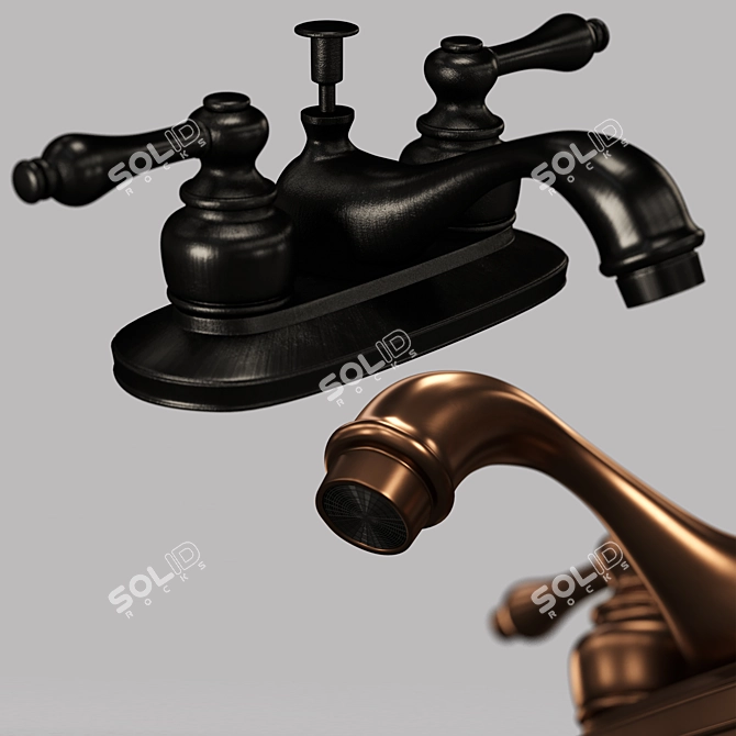 Vintage-Inspired Kingston Faucets 3D model image 3