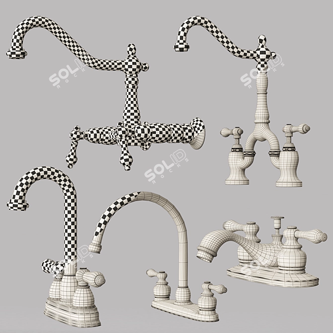 Vintage-Inspired Kingston Faucets 3D model image 7