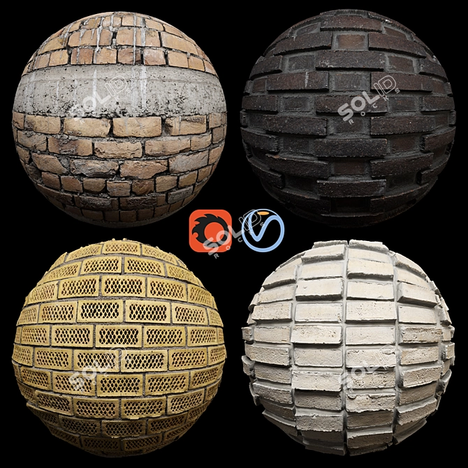 High-Quality Brick Material with PBR Texture 3D model image 1